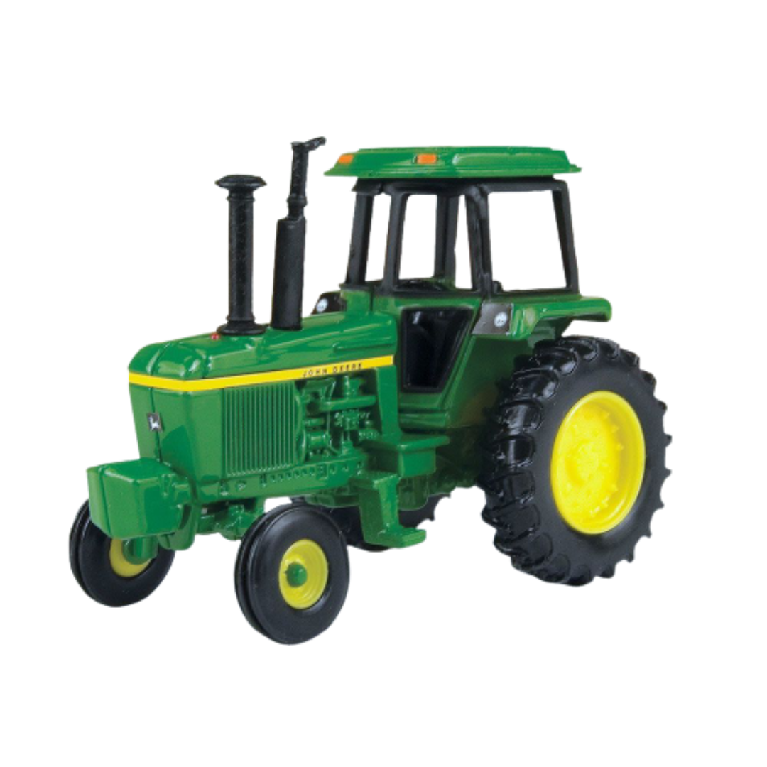 Green and yellow detailed 1:64 scale John Deere toy tractor for Vehicles & Remote Controlled Toys collection under $50
