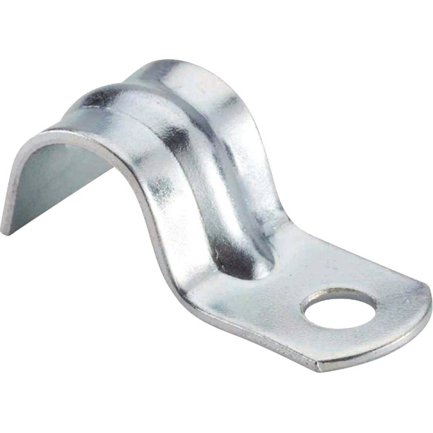 Single-hole steel strap designed for securing armored cables in electrical and conduit fittings collections under $50