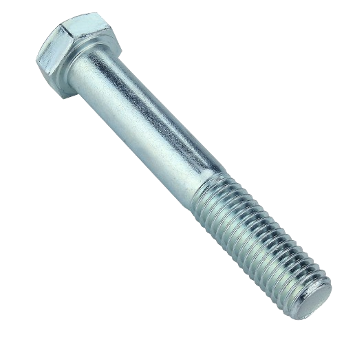 Galvanized steel cap screw with hex head and partially threaded shank for tools and home improvement use