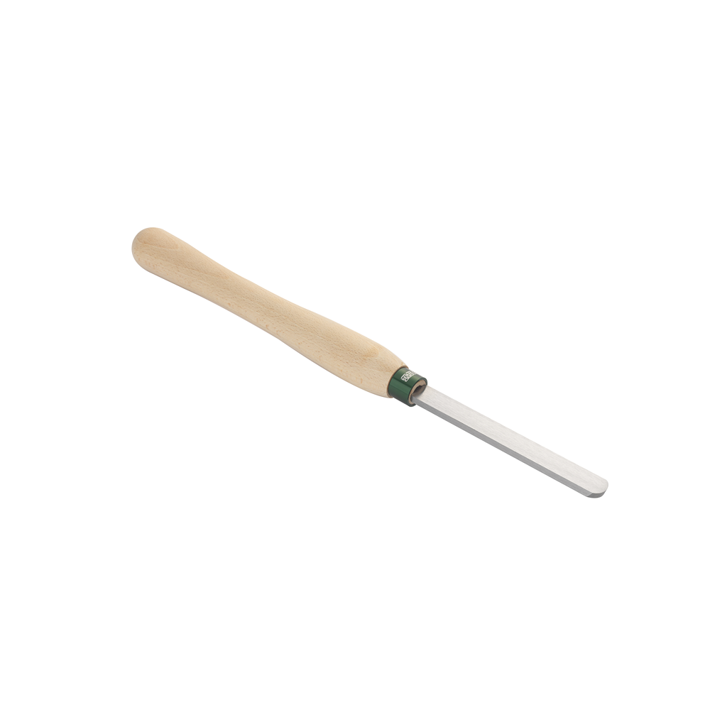 Domed scraper with polished high-speed steel blade and smooth beech wood handle for precise woodworking tasks