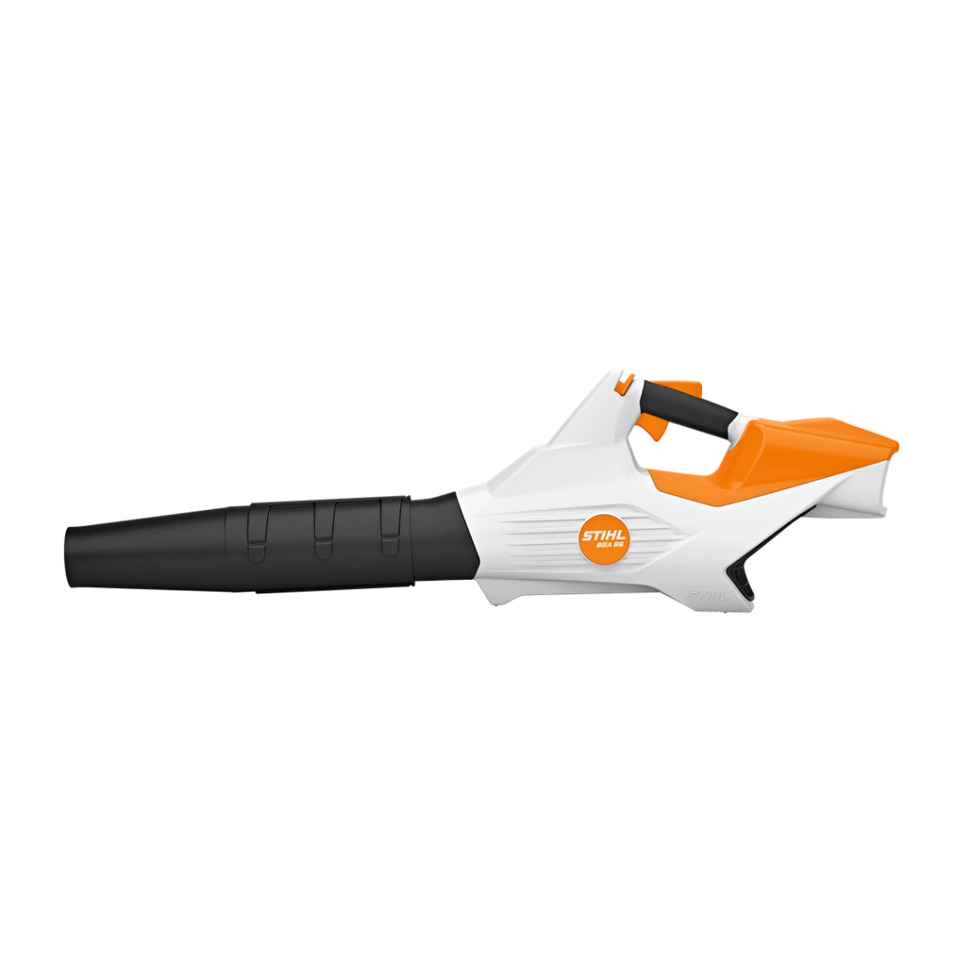 Cordless handheld blower with lightweight white and orange body designed for outdoor tools and home improvement tasks