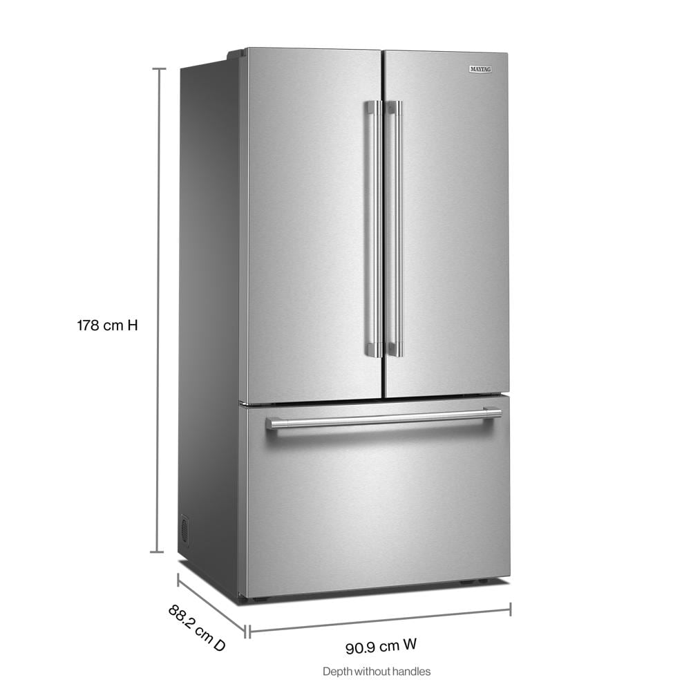 Maytag® 31 Cu. Ft. XL Capacity French Door Bottom Mount Refrigerator with Ice + Water