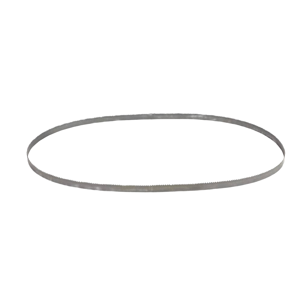 Metal band saw blade loop with fine teeth designed for precise cutting in home improvement and tools projects