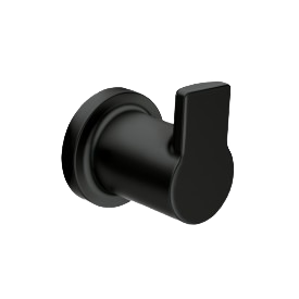 Matte black single robe hook with modern minimalist design for tools and home improvement organization