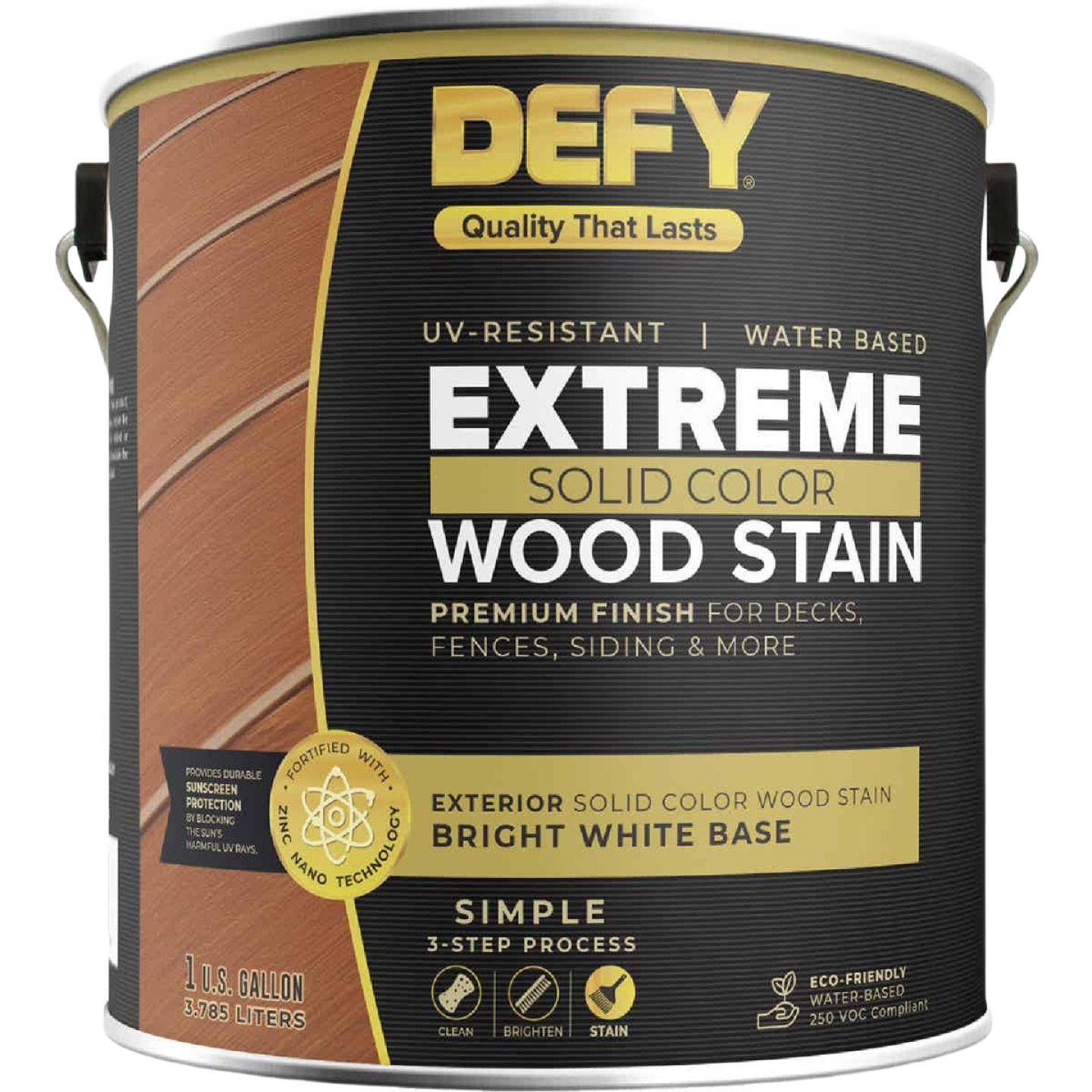 Gallon of bright white base exterior solid color wood stain for decks and siding in Home Improvement tools collection