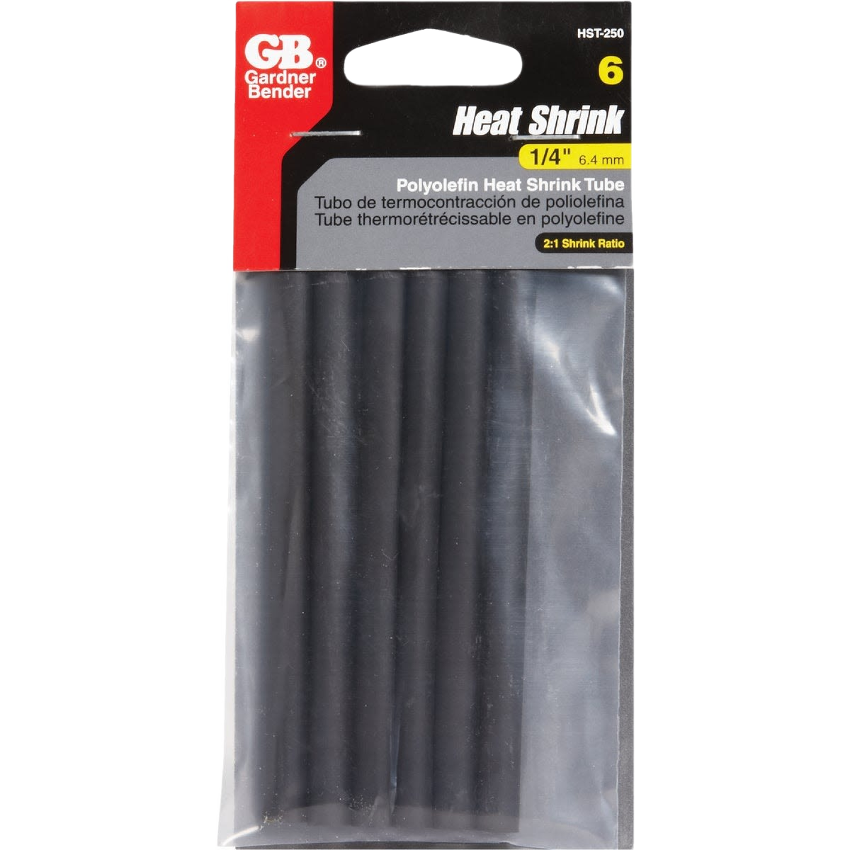 Black polyolefin heat shrink tubing pack for electrical insulation in home improvement and under $50 collections