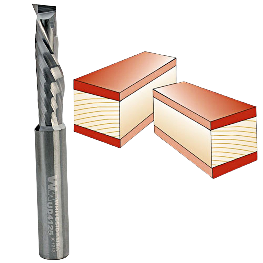 Spiral up/downcut router bit for clean wood cuts in power tool accessories and home improvement collections