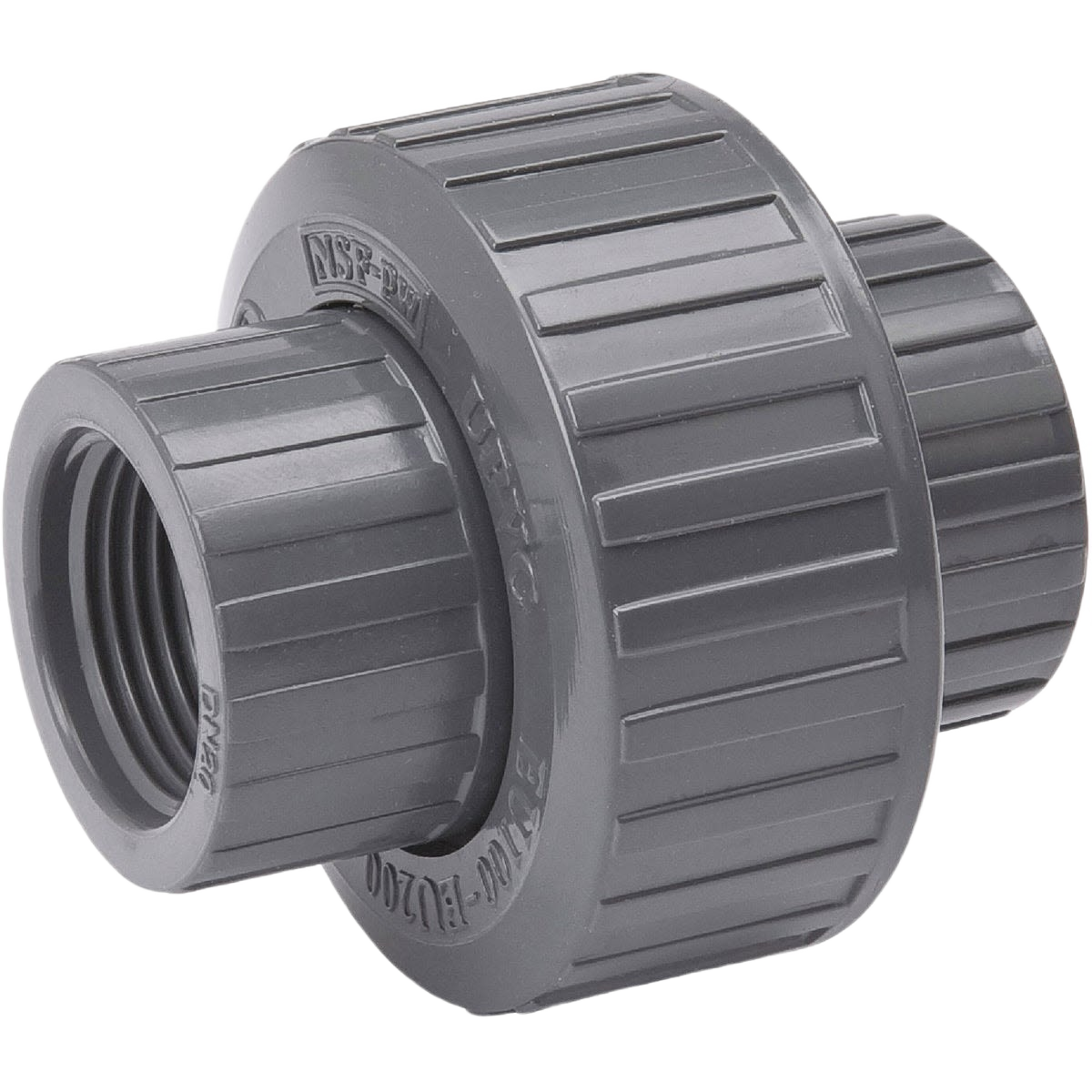Gray PVC threaded union for pipe connection in plumbing and home improvement under $50 collections