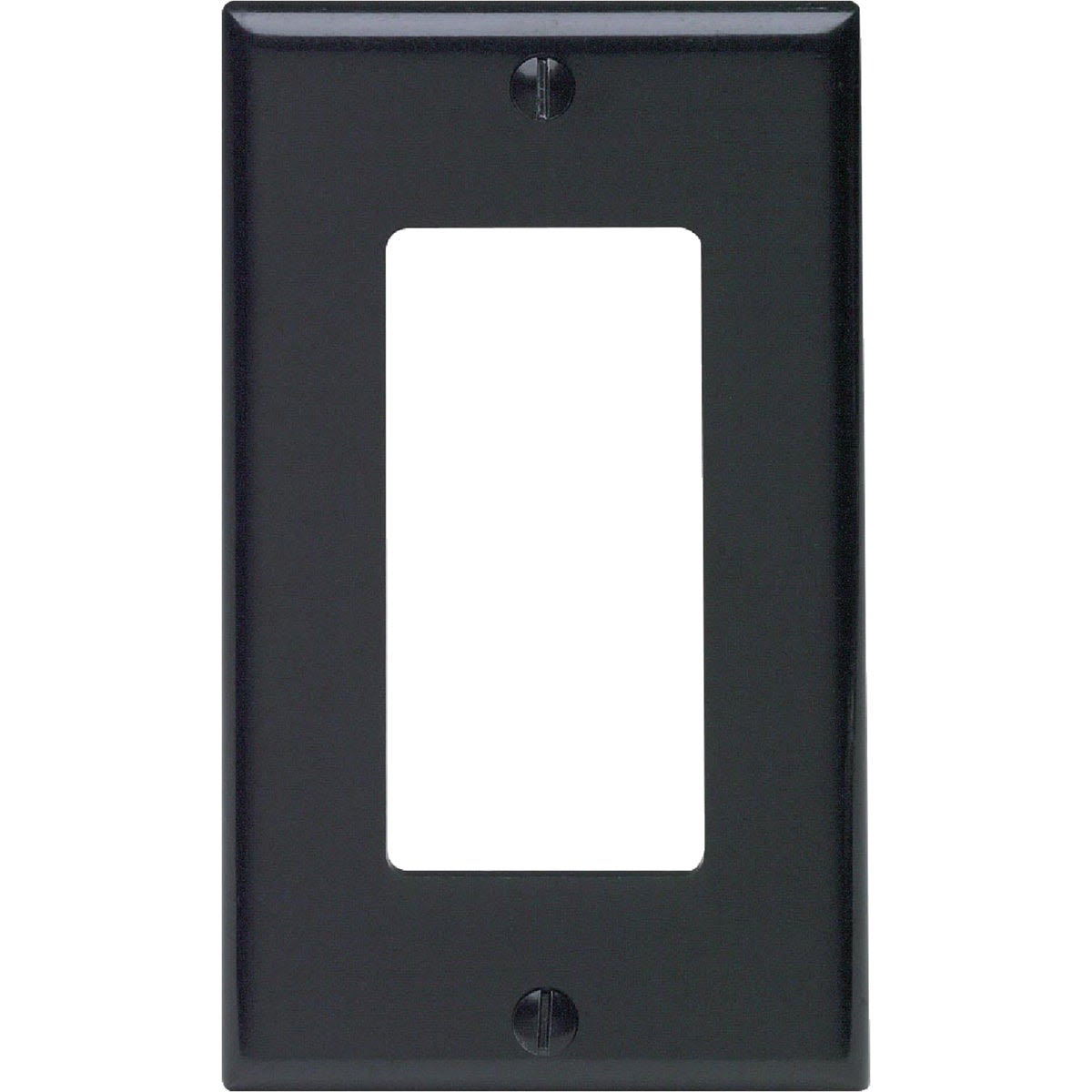 Black plastic rocker wall plate for electrical switches in the Rocker Wall Plates and Wall Plates & Jacks collections