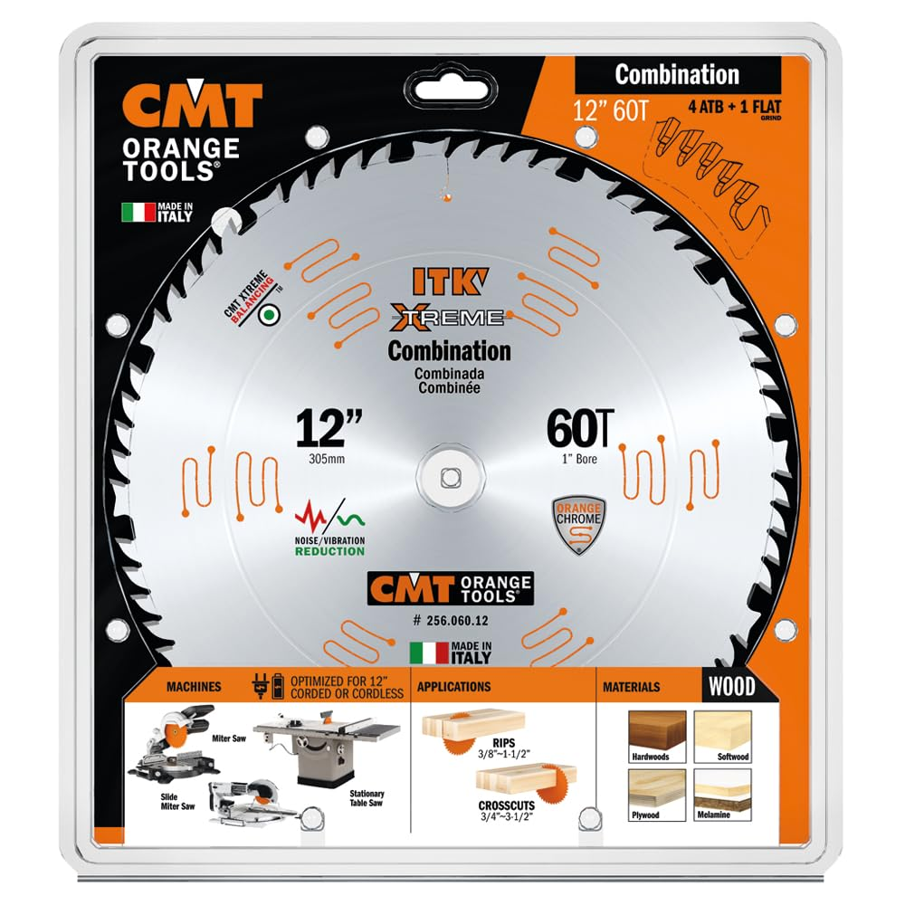 CMT Orange Tools 12" 60T Combination Saw Blade