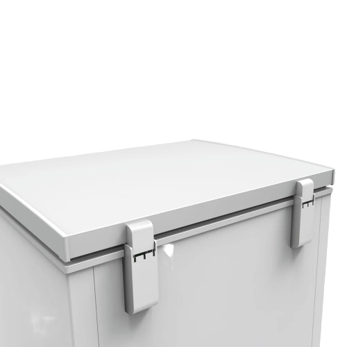 White garage ready chest freezer with sturdy lid latches in freezers and kitchen appliance collection