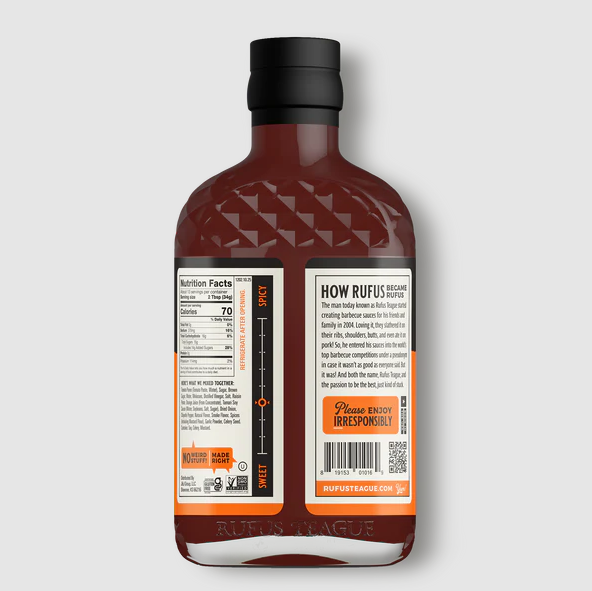Rufus Teague Touch O' Heat BBQ Sauce, 15.25 oz.