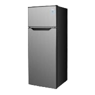 Stainless steel top-mount refrigerator with manual defrost and crisper in refrigerators and kitchenware collection