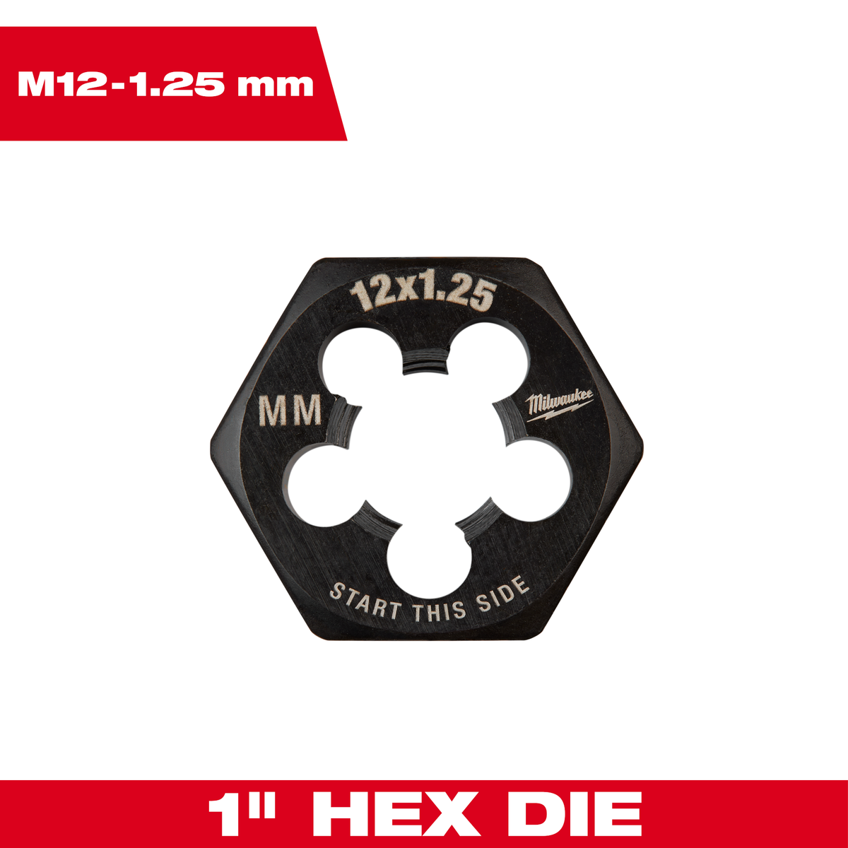 Milwaukee 12x1.25 mm (1") Hex Threading Die