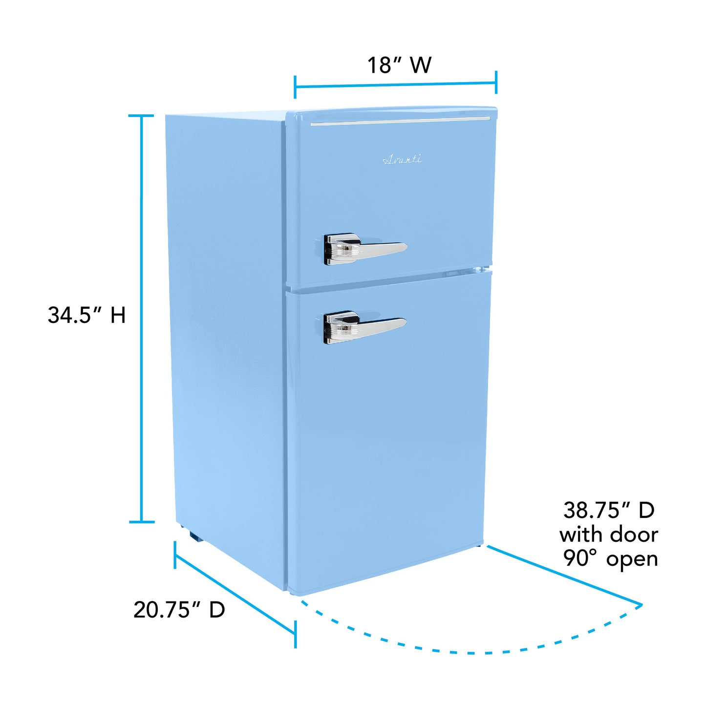 Avanti 3.0 Cu. Ft. Retro Compact Refrigerator - Robin's Egg Blue