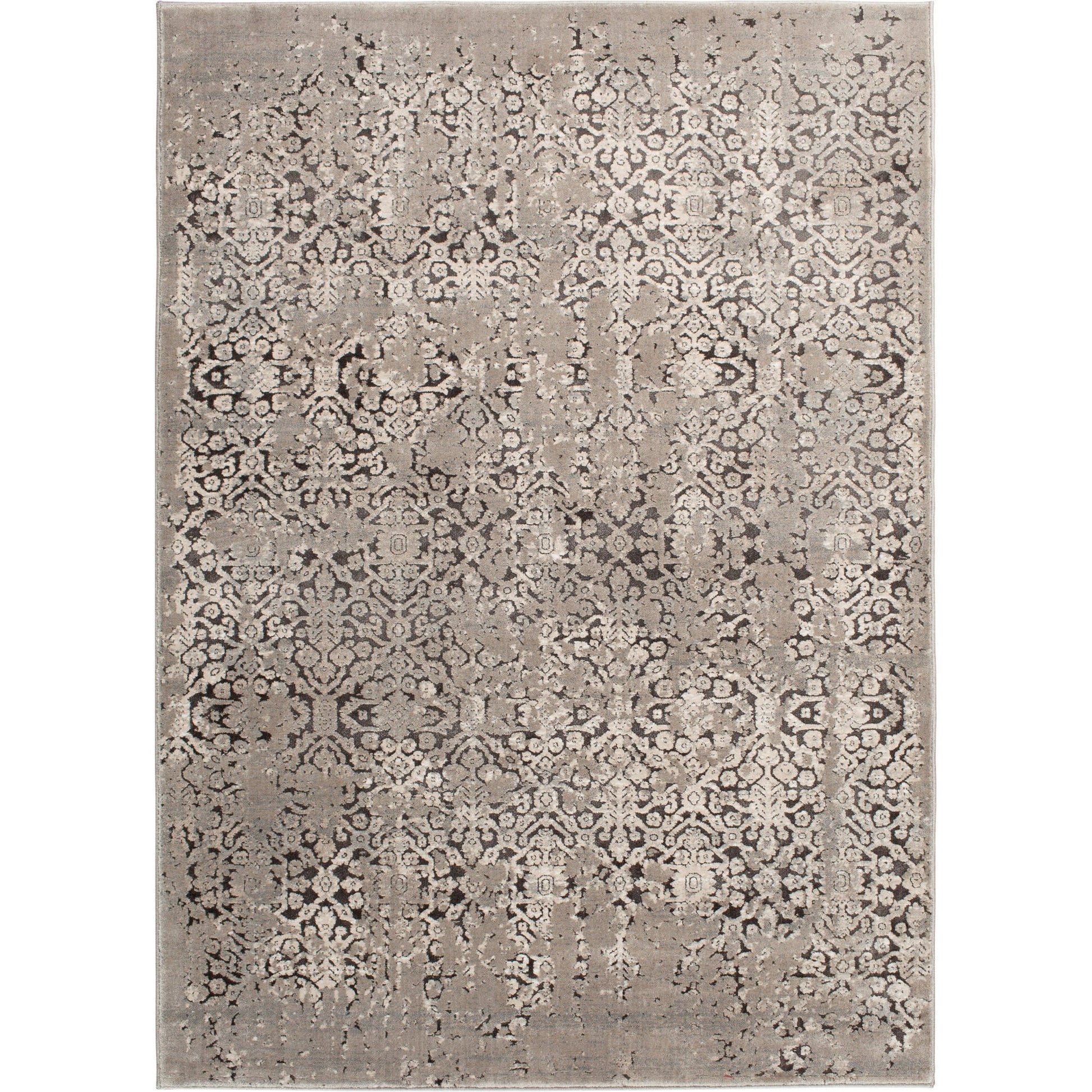 Brown and cream area rug with intricate faded pattern for stylish home and floor decor accents