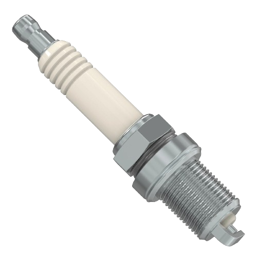 Metal and ceramic spark plug for automotive and tractor engine repair in parts and lubricants collection