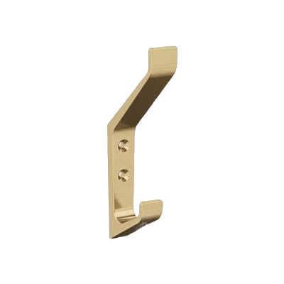 Champagne bronze double prong wall hook for bathroom and storage organization in home improvement accessories