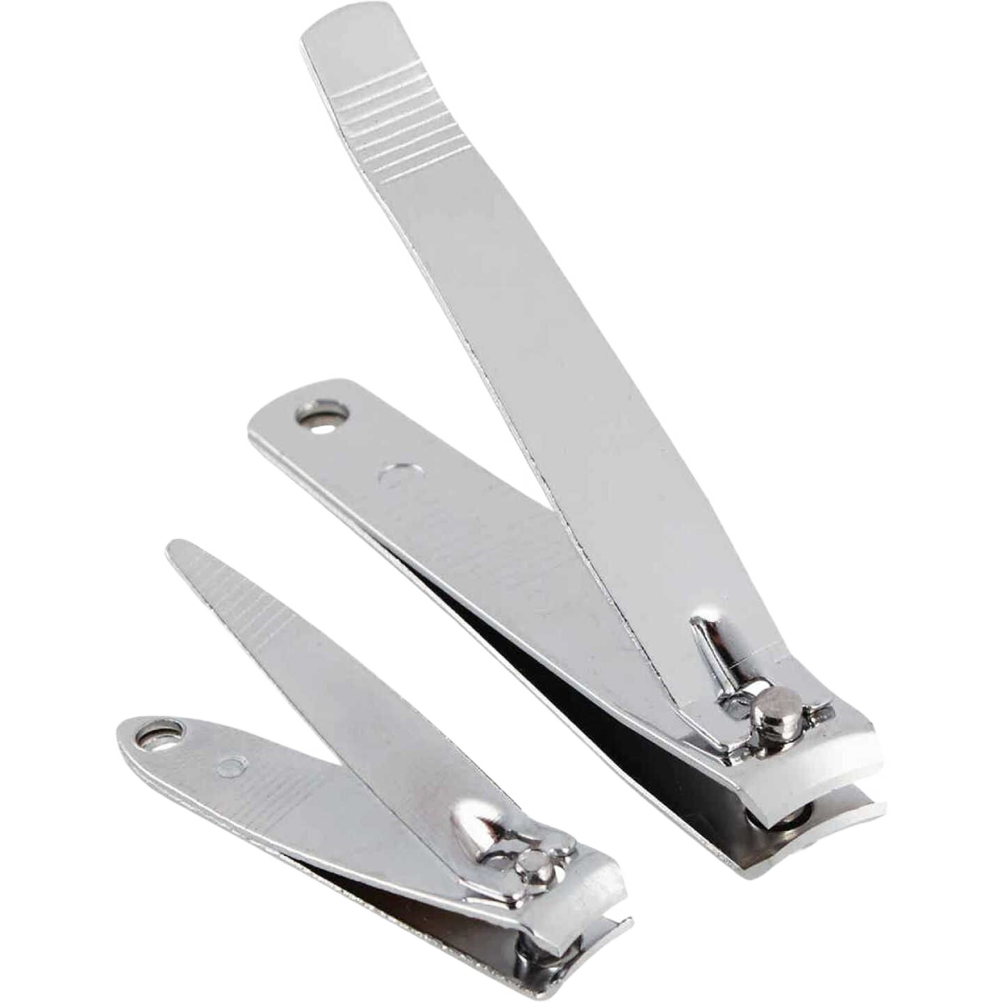 Two silver metal nail clippers in large and small sizes for grooming in Health & Beauty and Under $50 collections