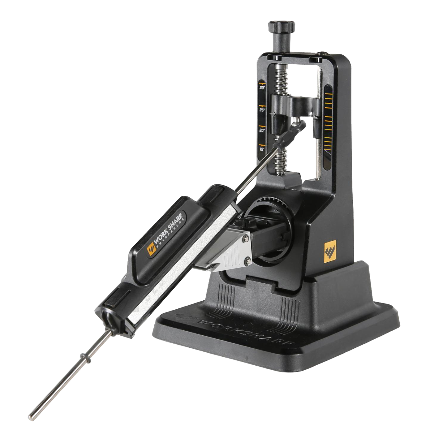 Black precision knife sharpener with adjustable settings on sturdy base, part of woodworking and kitchen gadgets under $100 collection