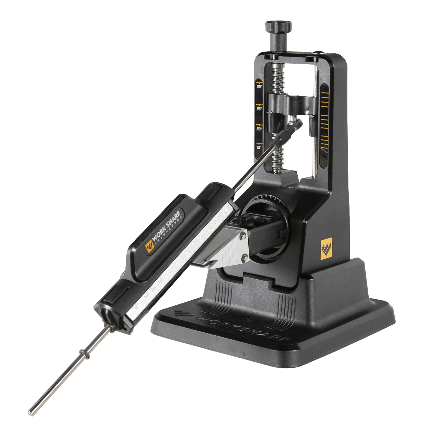 Black precision knife sharpener with adjustable settings on sturdy base, part of woodworking and kitchen gadgets under $100 collection