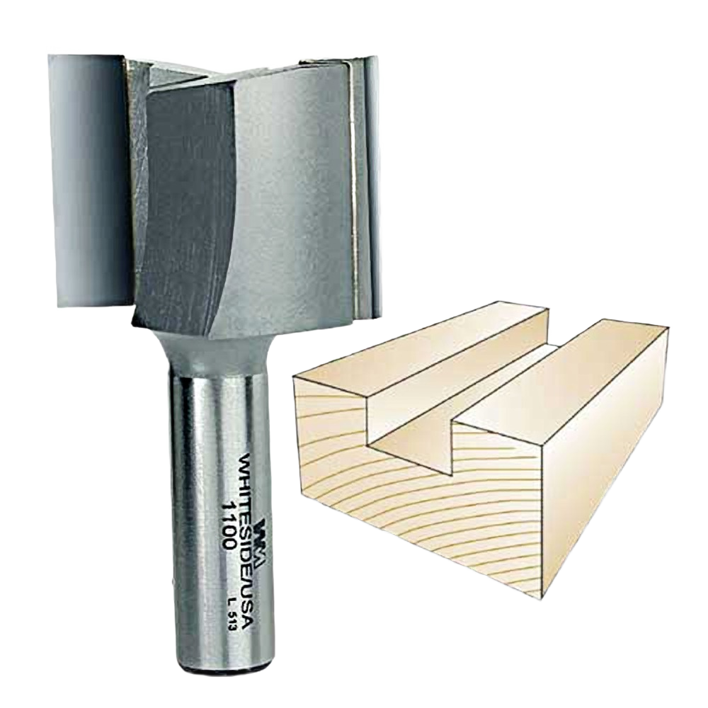 Whiteside straight router bit with 1/2 inch shank for woodworking grooves and joint making in tool accessories collection