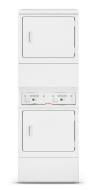 White stack dryer with electronic homestyle controls and cycle status lights in dryers and appliances collection