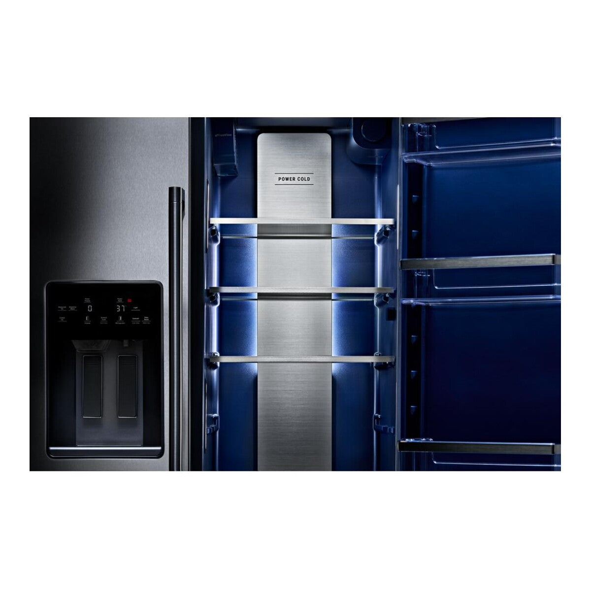36-inch Wide Counter-Depth Side-by-Side Refrigerator with Arctic Blue Interior - 20.8 Cu. Ft.