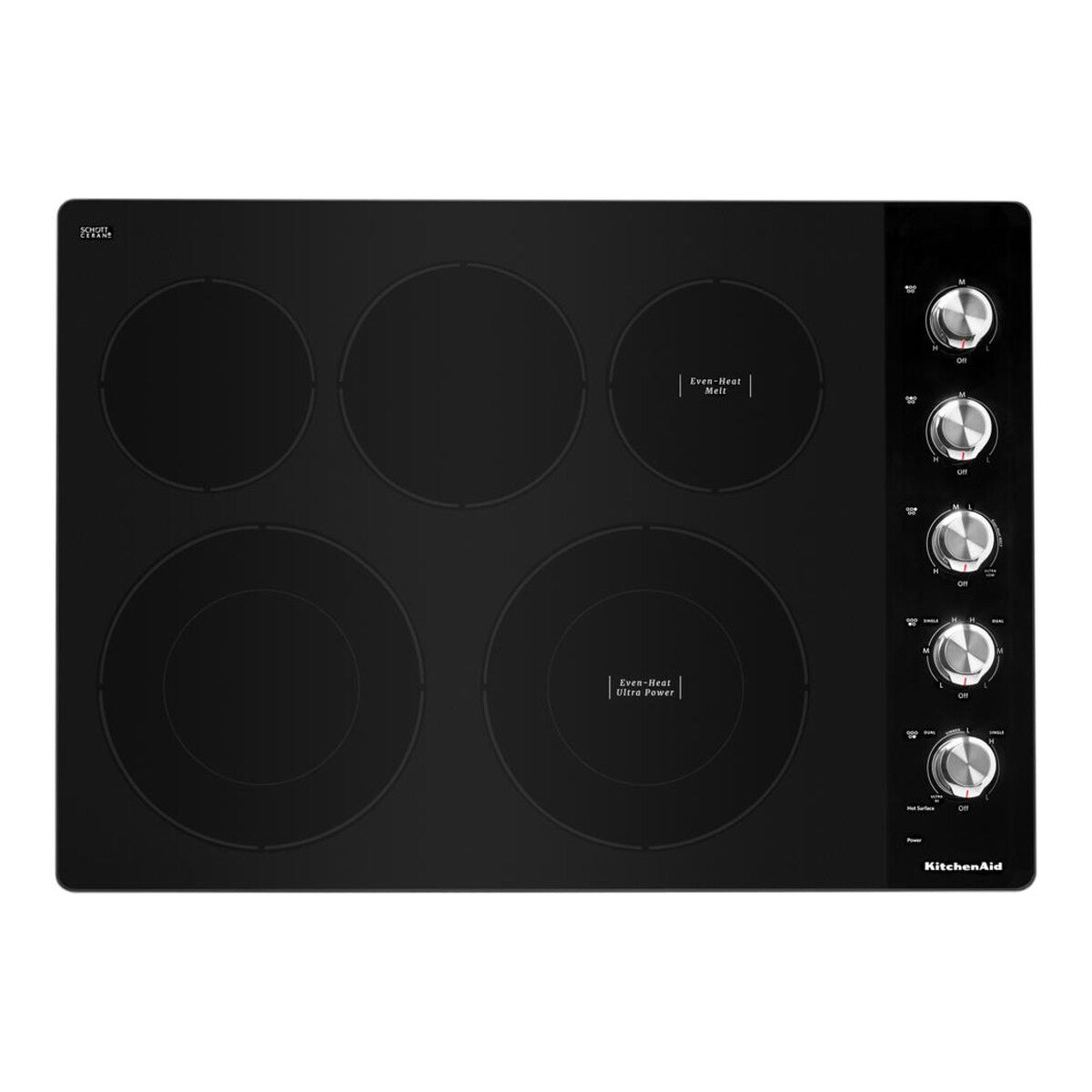 30" Electric Cooktop with 5 Elements and Knob Controls