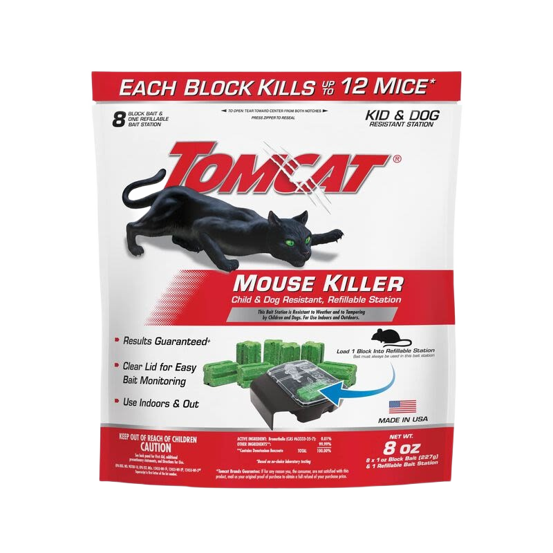 Tomcat Mouse Killer Station with 8 Refills – Child & Dog Safe