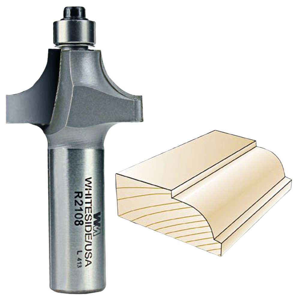 Carbide-tipped Whiteside beading bit with bearing guide, designed for decorative edge molding in woodworking projects under $50 collections
