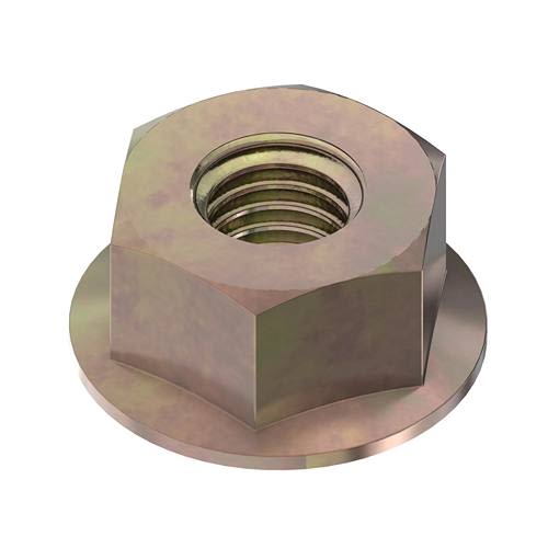 Hexagonal lock nut with serrated flange and 8mm thread for John Deere parts and hardware under $25 collections