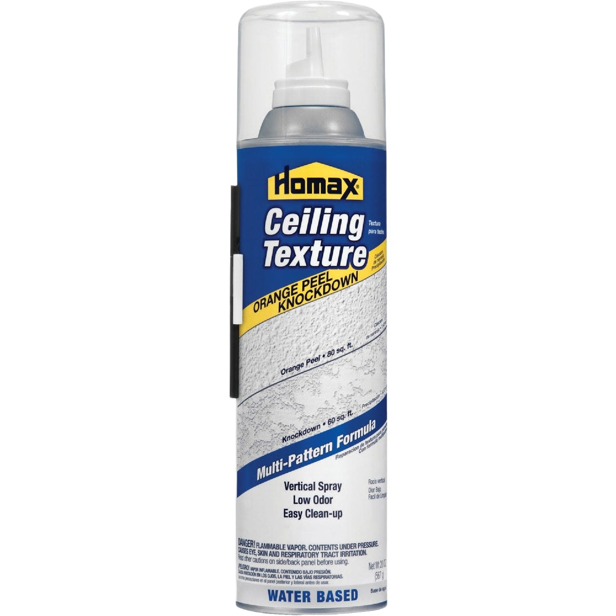 Homax white ceiling texture spray in 20 oz can, multi-pattern formula for home improvement and repair projects
