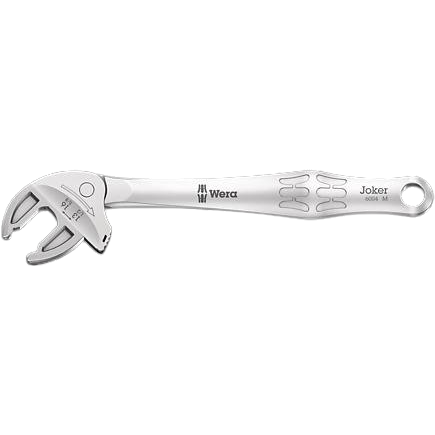 Silver self-setting adjustable spanner with ergonomic grip and Wera branding for tools and home improvement tasks
