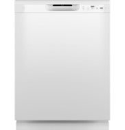 Freestanding white dishwasher with front control panel in modern kitchen setting from dishwashers collection