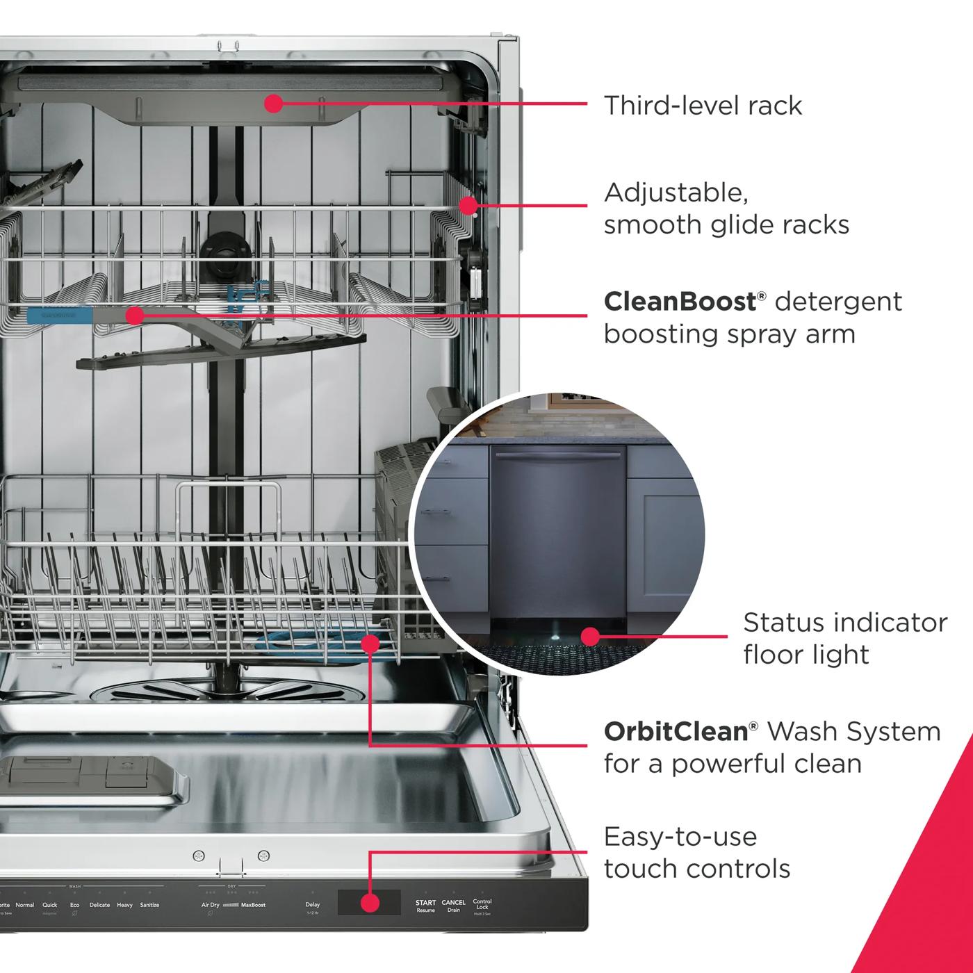 24" Stainless Steel Tub Dishwasher with CleanBoost™ and Adaptive Quick Wash