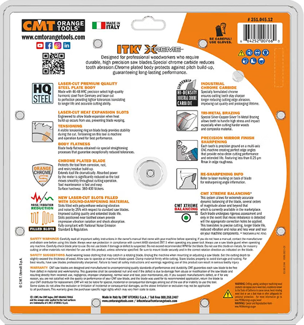 CMT Orange Tools 48T 12’’ General Purpose Saw Blade