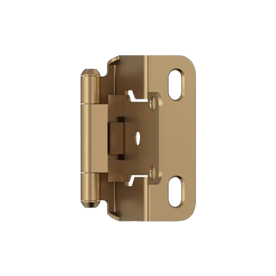 Champagne bronze partial wrap cabinet hinge designed for furniture hardware and home improvement tools collections