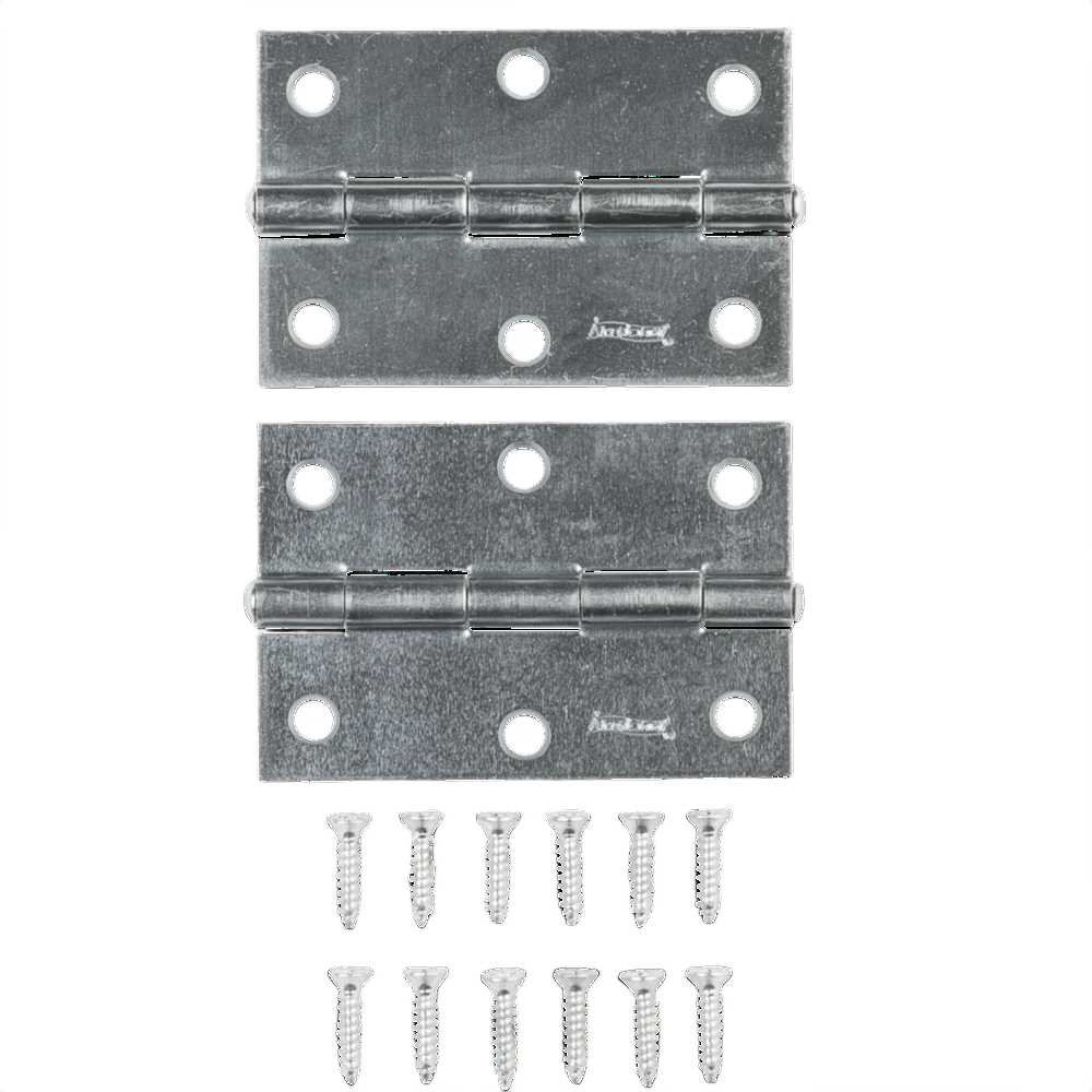 Two zinc tight-pin narrow hinges with mounting screws for door hardware and home improvement under $50