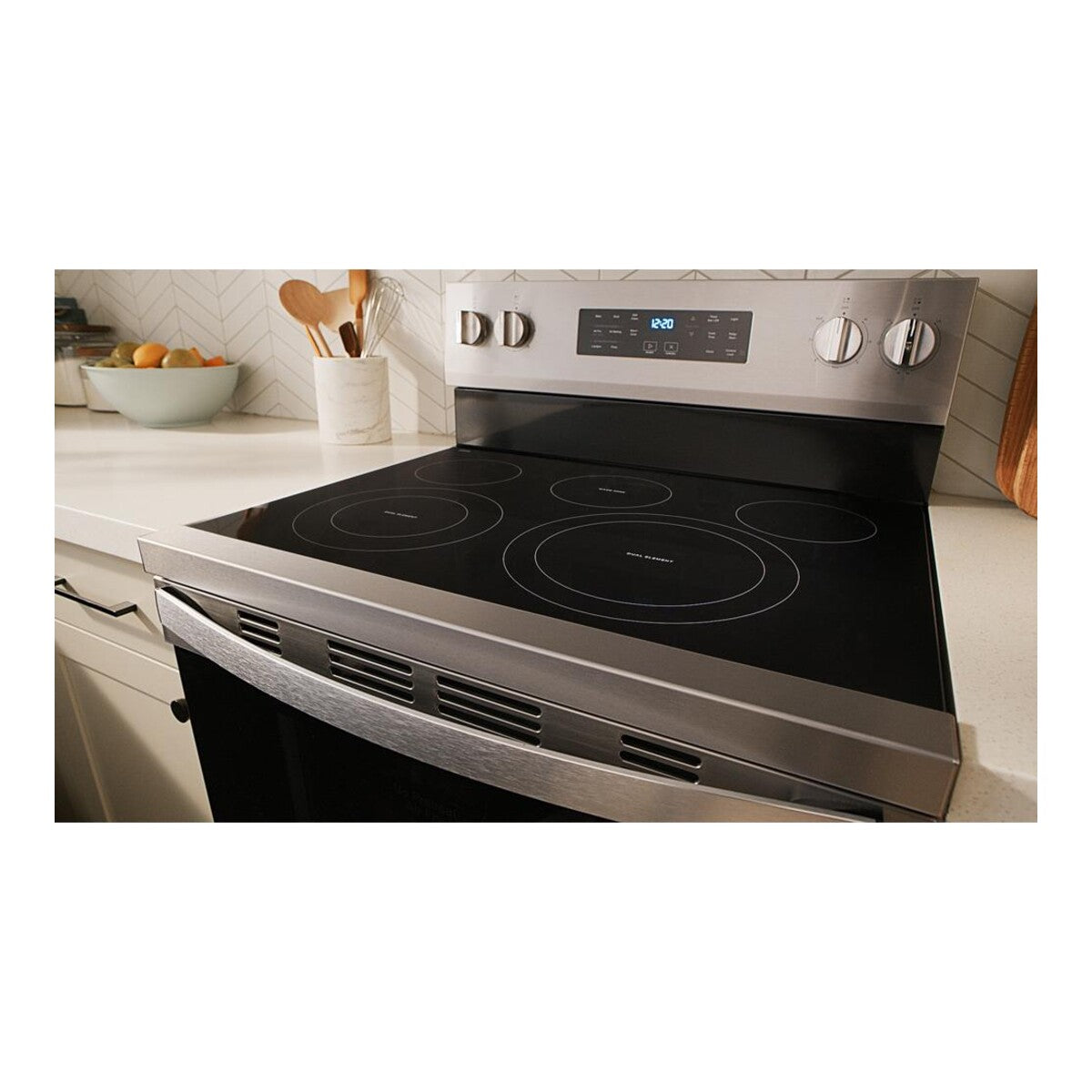 30-inch Energy Star Electric Range with Air Cooking Technology, No Preheat Air Fry and Air Baking and Self Clean