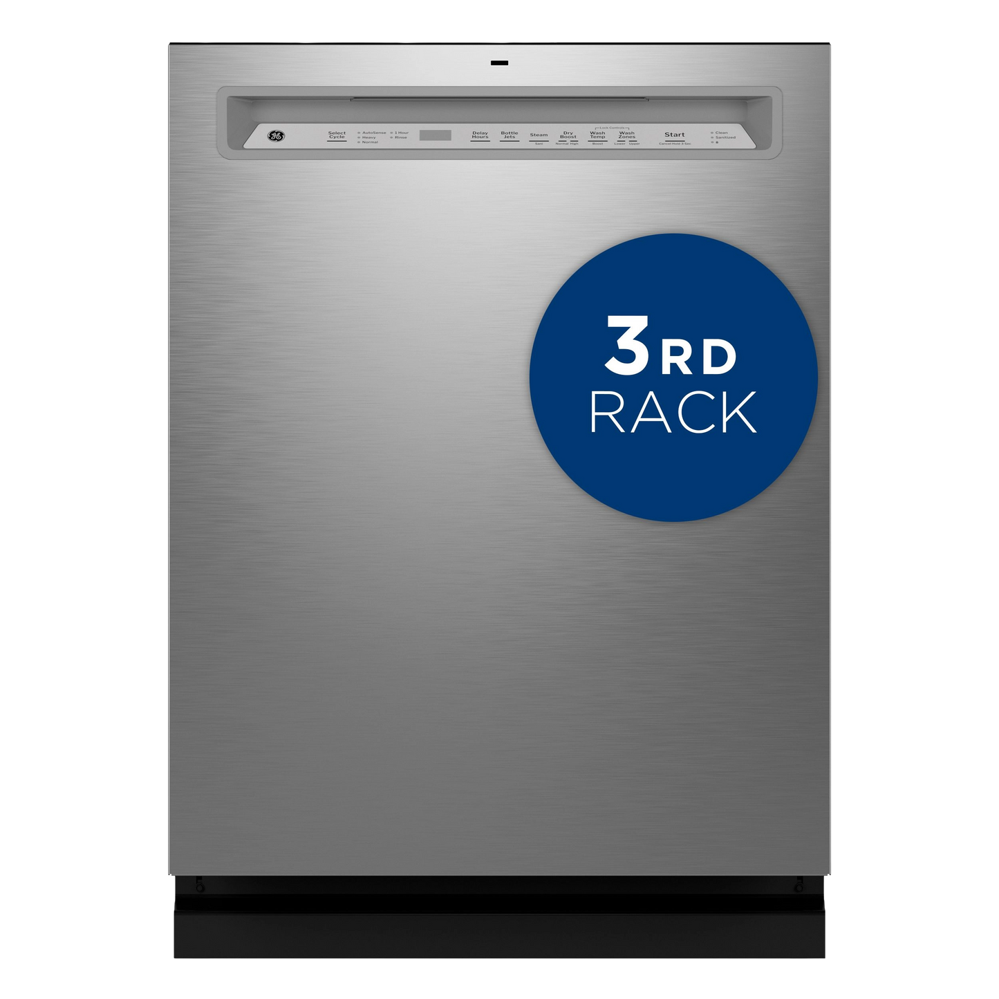 GE® ENERGY STAR® Front Control with Stainless Steel Interior Dishwasher with Sanitize Cycle