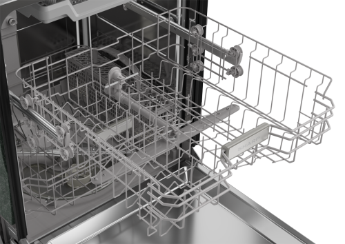 Open stainless steel dishwasher with extended third rack and adjustable upper baskets from dishwashers collection
