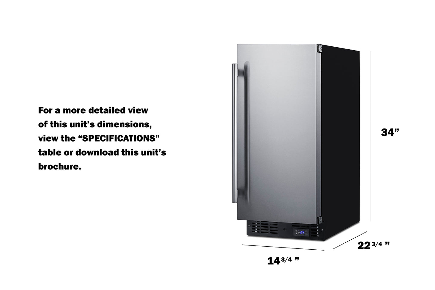 Compact stainless steel built-in all-freezer with digital controls from Freezers & Ice Makers and Kitchen collections