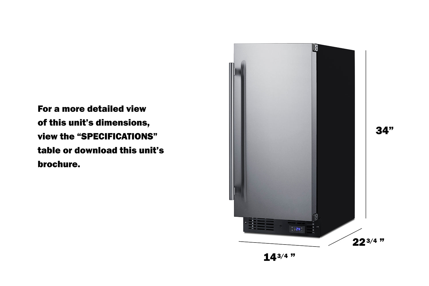 Compact stainless steel built-in all-freezer with digital controls from Freezers & Ice Makers and Kitchen collections