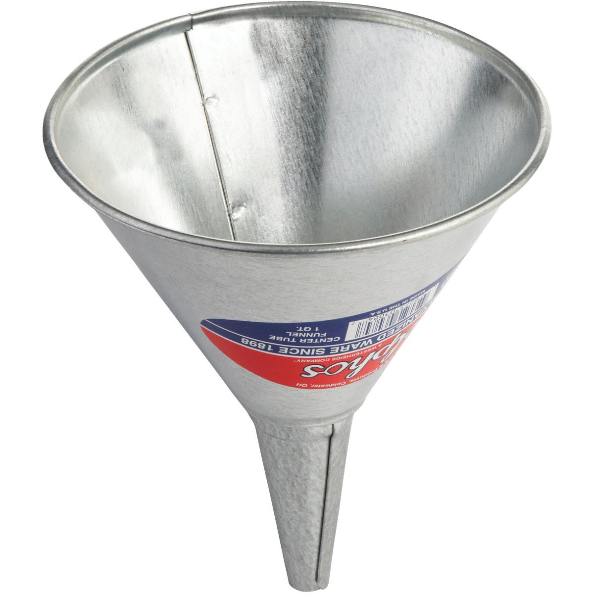 Galvanized steel utility funnel with 1-quart capacity for automotive fluids and tools under $50 collection