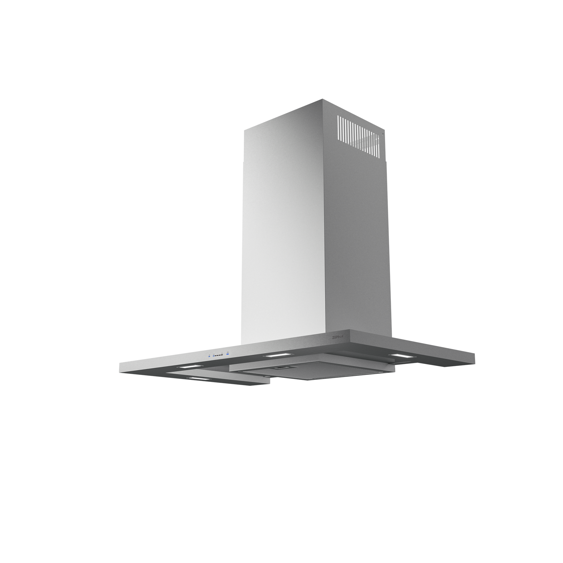 36-inch stainless steel chimney hood with LED lighting and touch controls, part of range hoods and kitchen appliances collections