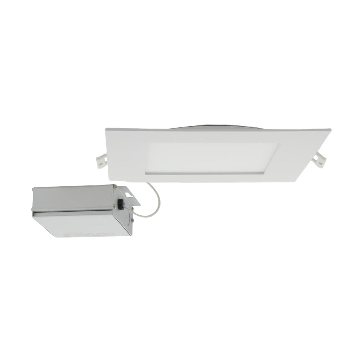 Square LED recessed downlight with remote driver for efficient lighting in electrical and home improvement collections