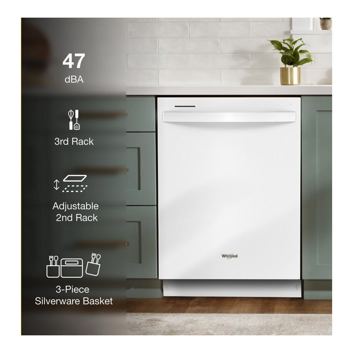 24” Stainless Steel Dishwasher with AI Intelligent Wash - 47 dBA