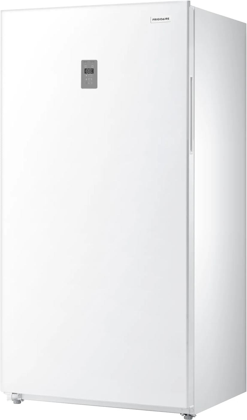 White upright freezer with digital control panel on front, designed for Freezers & Ice Makers, Kitchen & Kitchenware, and Appliances collections.
