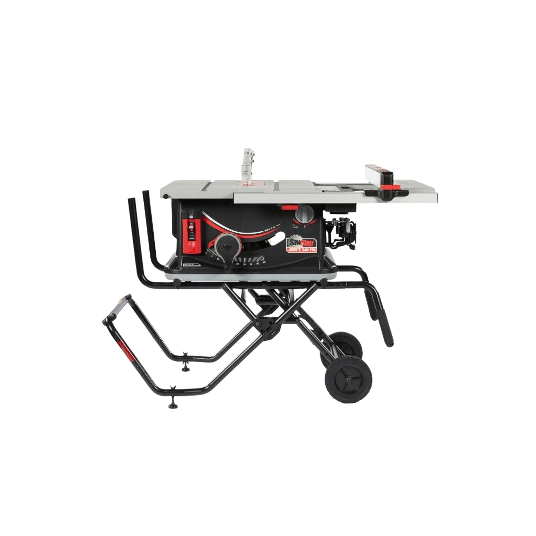 Portable professional-grade saw with integrated mobile cart for efficient woodworking and power tool applications